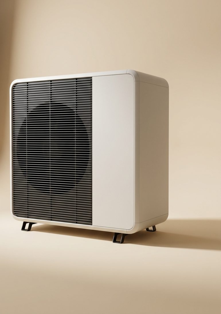 Warmtepomp buitenunit, studiofoto